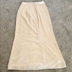 Princess Polly satin Cream Maxi Skirt size 2